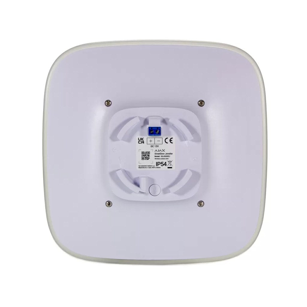 Sirena exterior AJAX StreetSiren blanca vista trasera