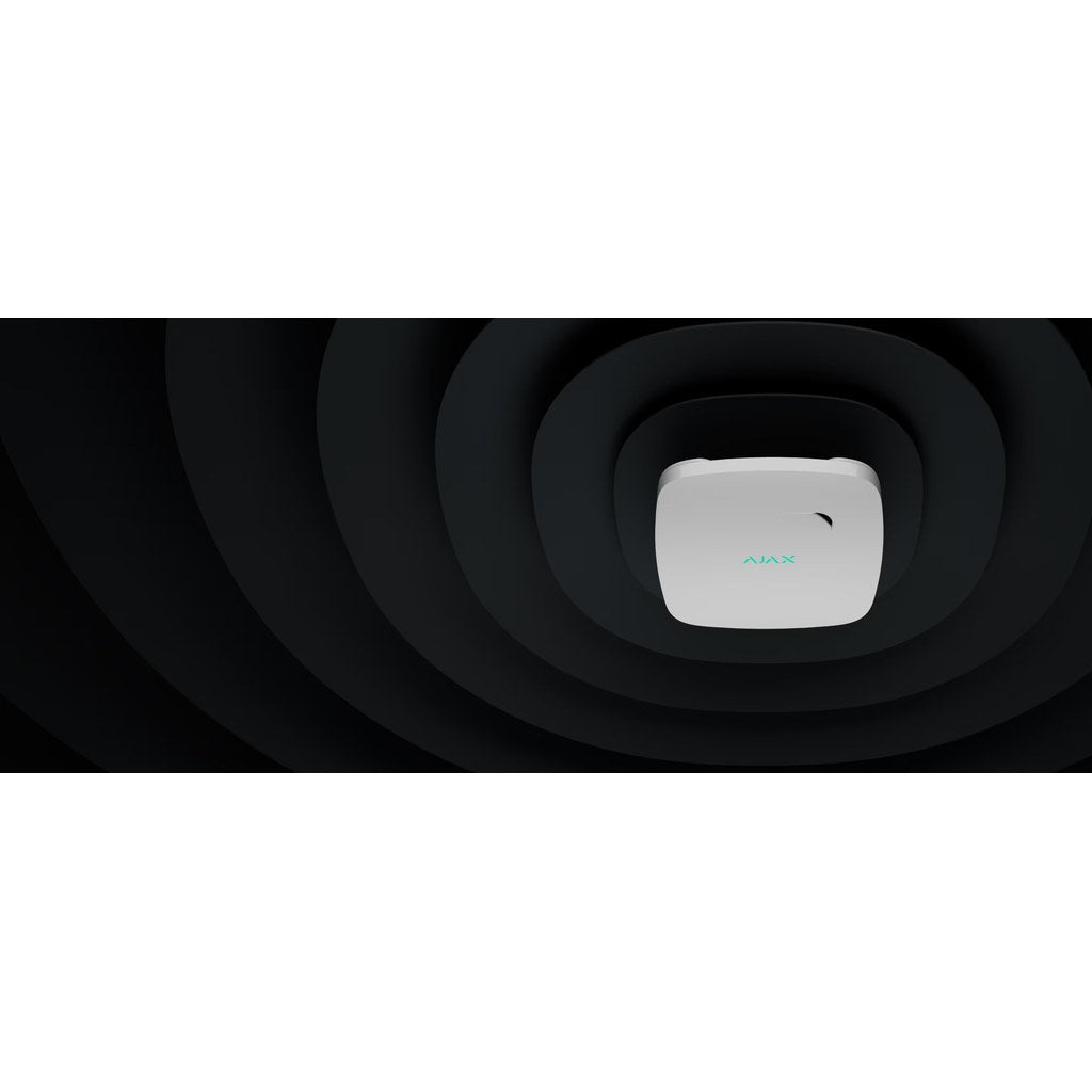 Sensor AJAX FireProtect humo blanco vista frontal