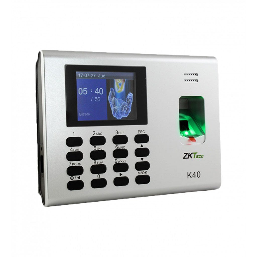 Terminal asistencia ZKTeco K40 Pro vista frontal