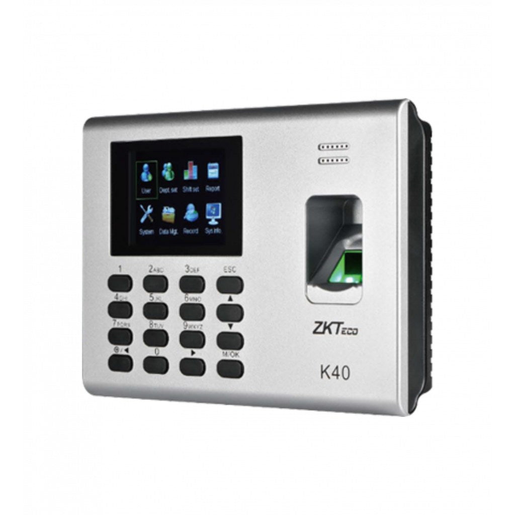 Terminal asistencia ZKTeco K40 Pro perfil con conexion ethernet