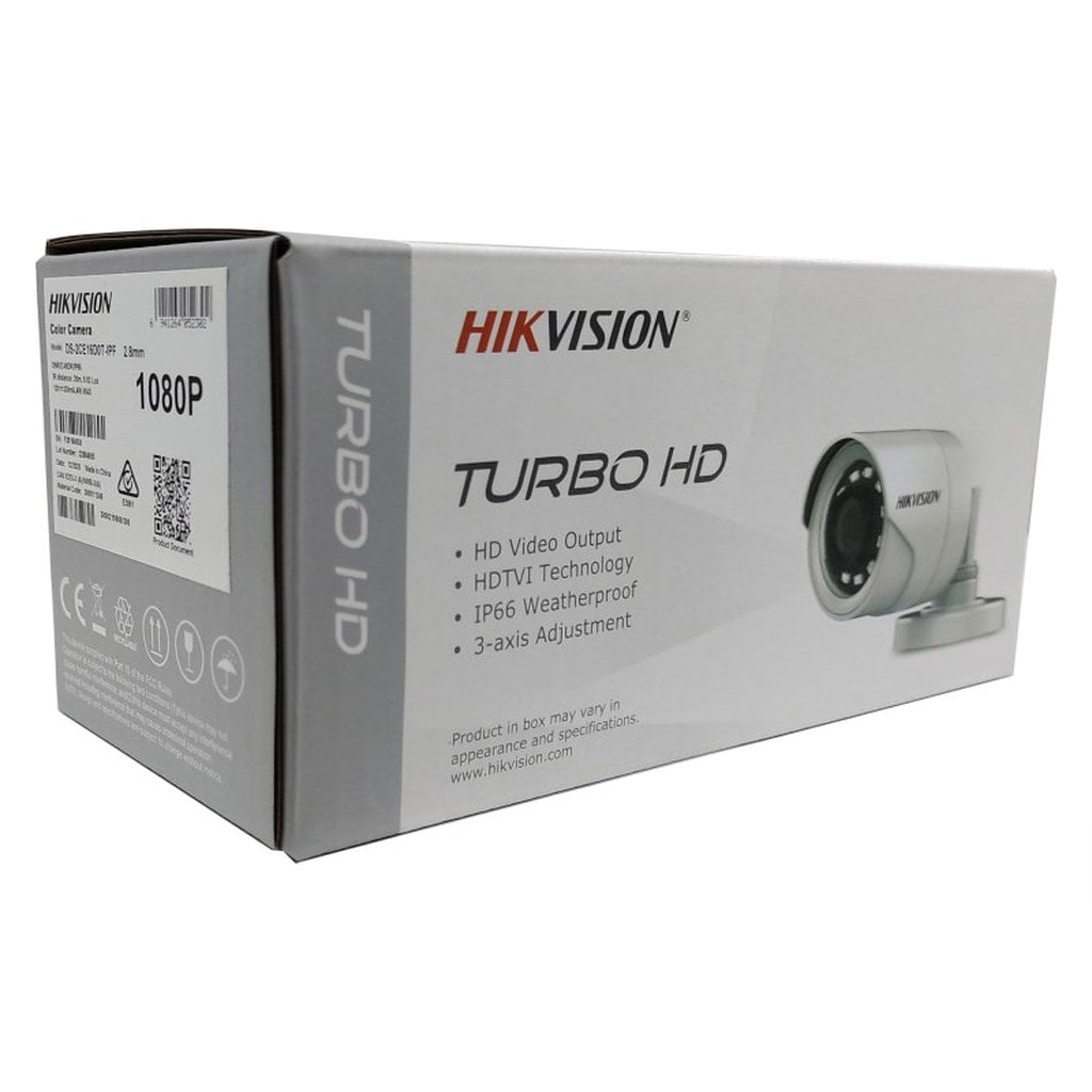 Hikvision DS-2CE16D0T-IRF — cámara análoga bala 2MP IR20 metal exterior