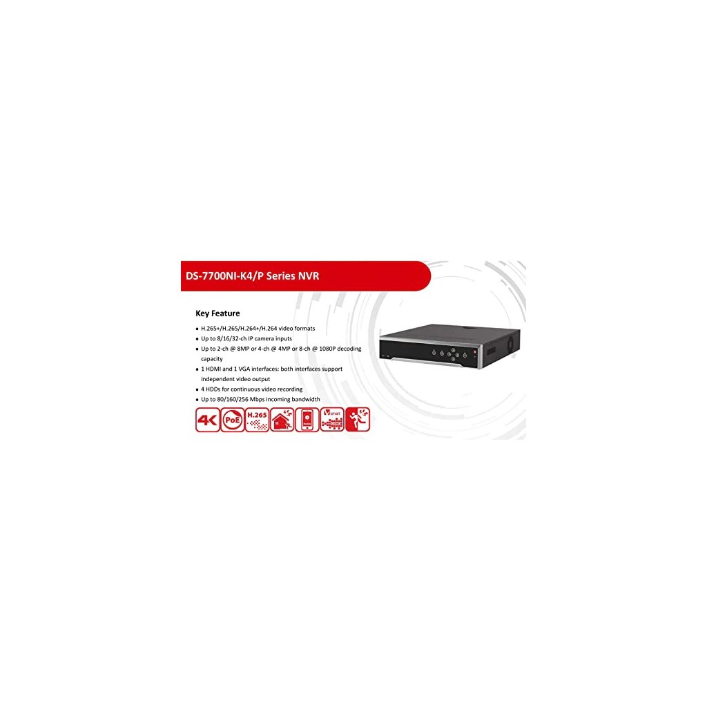 NVR 32 canales 4 bahias HDD