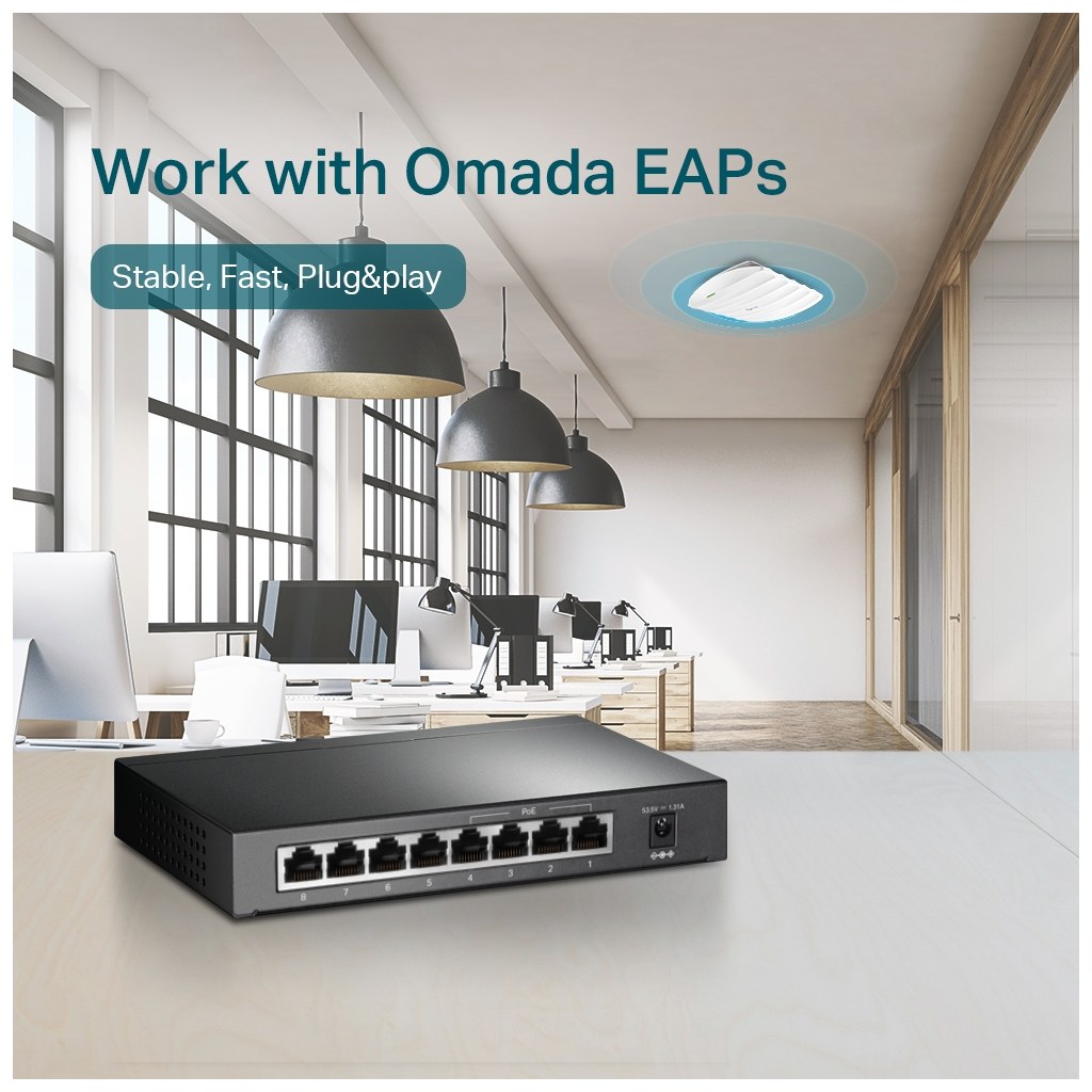 Switch TP-Link detalle de puertos PoE