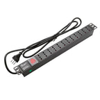 Trimerx PDU 1U — 12 enchufes 10A con interruptor y cable 3 m (rack 19")